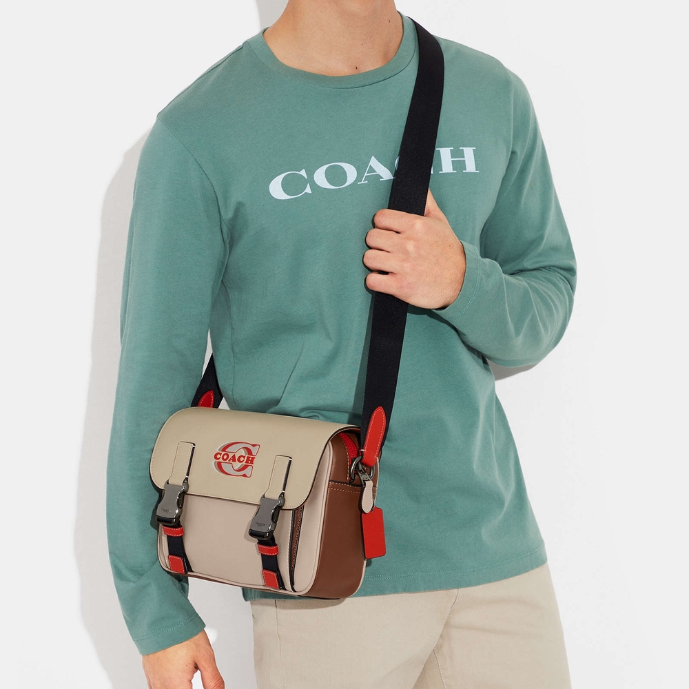 Coach Men's Tan and Brown Crossbody Bag